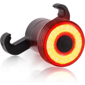 Smart Bike Tail Light, Brake Sensing, Auto On/Off, Super Bright 22 LEDs Rear Bike Light, 5 Lighting Modes, USB C Rechargeable Bicycle Taillight, IP65 Waterproof, Saddle and Seatpost Mount