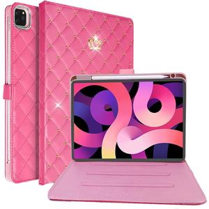 for iPad Air 11 Inch Case M4/M3/M2 (2026/2025/2024) Air 5th/4th(2022/2020) 10.9 inch, Pro 11 (2022/2021), with Pencil Holder, Smart Auto Sleep/Wake Shockproof Cover for iPad Air 11", Hot Pink