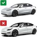 VION Tesla Model 3 Roof Sunshade (2026-2024 Model 3 Highland) Full Blackout (No Light Transmission), Cooler Cabin, Dual-Layer Fabric with Graphene-Enhanced UV Coating, No Sagging Gray