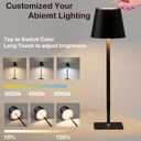 1 Pack Cordless Table Lamps-6000mAh Rechargeable Lamp,Waterproof Outdoor Table Lights for Patio|Shower|Restaurant|Dinner|Kitchen Counter|Dining Table Top Lighting,Mini Small Battery Operated Lamp