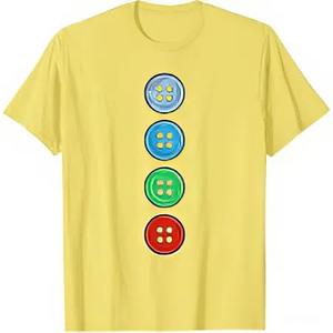 Four Groovy Buttons  T-Shirt For Youth, Size M