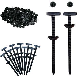 2 x 200PCS Nylon Universal Cable Tie Buckle - Heavy Duty Self-Locking Zip Ties Holder with Pin & Button Design for Car Daily Auto Fixing, Car Plastic Nylon Zip Ties