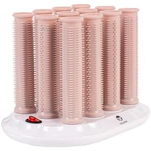 CALISTA Ion Hot Rollers for Long Hair | Hair Roller Clips Included | Heats to 230°F | Dual Voltage | Add Hands-Free Curls, Waves, and Volume (Pink, Long - 12)