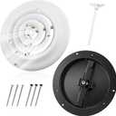Therwen 1 Pack 8 Inch Round Vent Cover Ceiling Diffuser HVAC Vent Duct Cover Replacement with Steel Butterfly Damper Fitting in 8 Inch Duct, Outer Dimensions: 12"