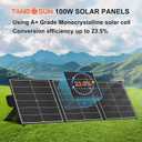 100W Portable Solar Panel Ultra Light Foldable Charger 23.5% High Efficient