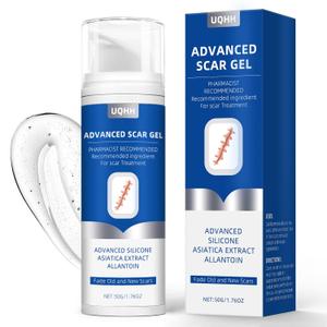 Silicone Scar Gel for Old and New Scars, Stretch Marks & Acne Scar Removal, Advanced Silicone Scar Cream for Surgical, Burn, Keloid, Injury & Acne Scars, Fast Absorbing Gel, 1.76 oz (50ml)