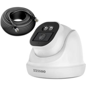 OOSSXX Extend Camera 4K/8.0 Megapixel & 130 Ultra Wide-Angle with Audio PoE Dome Outdoor Home Security Camera, Wired Outdoor Surveillance IP Cameras