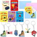 Fancy Land 30 Pack Valentines Cards Classroom Kids Hockey Valentines Day Cards with Keychains Valentine Gift Set Exchange Boys Girls Goody Bag Favors Ice Hockey