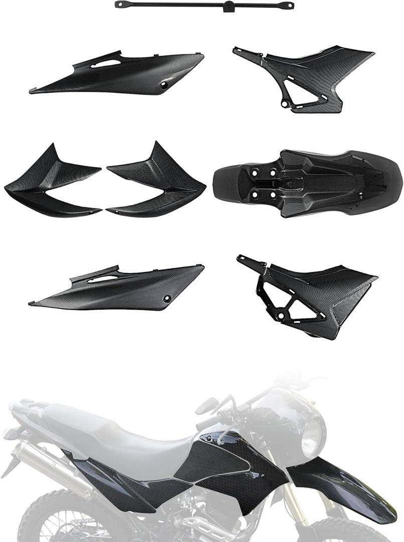 Dirt Bike Plastics Kit for Hawk 250,Fairing Body Work Fender Sets with Fuel Tank Guard for Hawk 250cc - Imitation Carbon Fiber