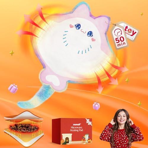Stingray Microwavable Stuffed Animals Unscented 1.6lbs Volcanic Rock Heating Pad 50-Minute Lasting Warmth Perfect Fit Heatable Plush for Period Cramps Menstruation Stress Relief Gifts Girls Women
