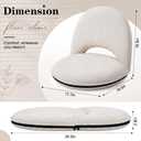 Xuhal 1 Pcs Floor Chair with Back Support, 5 Foldable Position, White, 18.9" x 18.5" x 17.7"