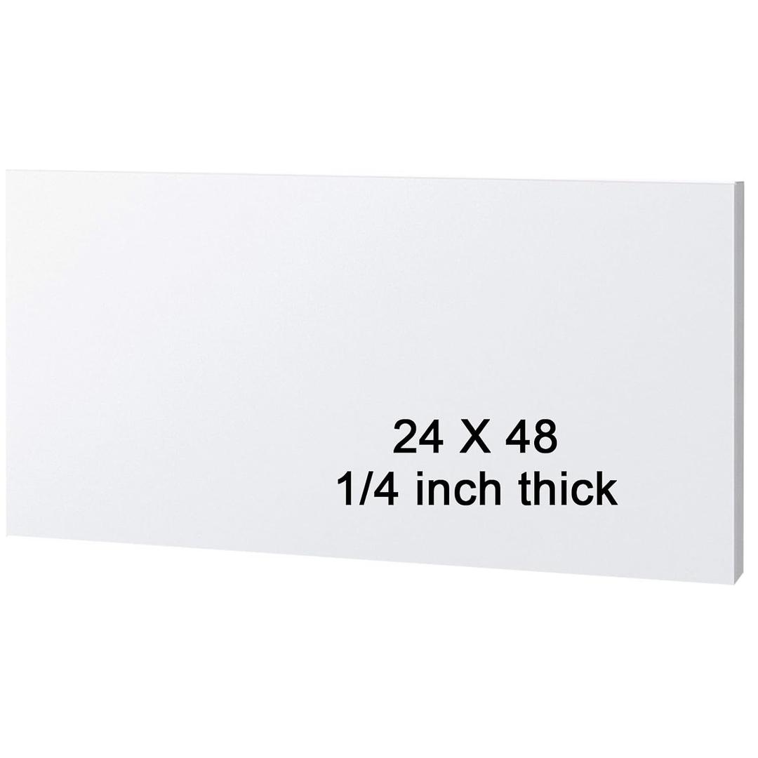 HDPE Sheet 1/4-24" x 48" High Density Polyethylene Sheets with Protective Film 1/4 Thick HDPE Plastic Sheet Board Solid Plastic Block for Flat Panel DIY Projects Machining Home (White)