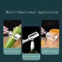 2 PCS Multi-Functional Vegetable Peeler with Wooden Handle, Stainless Steel Blade Fruit Peeler with Bottle Opener, Comfortable Non-Slip Kitchen Peeler for Potato, Pumpkin, Papaya & More (2)