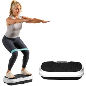 Lifepro Waver Mini Vibration Plate for Lymphatic Drainage  Whole Body Vibrating Platform Exercise Machine for Muscle Toning & Recovery with Remote & Resistance Bands, Max Load 260 lb (White)