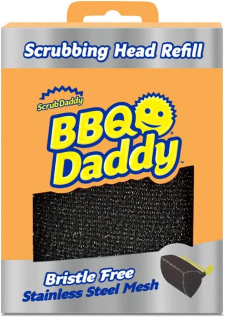 Scrub Daddy BBQ Daddy Grill Brush Head Refill - Bristle Free Steam Cleaning Scrubber - Grill Cleaning Brush Attachment with ArmorTec Steel Mesh for Grates (1 Count)