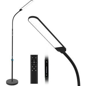 NXONE Led Floor Lamp,Modern Reading Adjustable Standing Height 4 Colors and Stepless Brightness Work Lamp for Living Room Bedroom Reading, Black