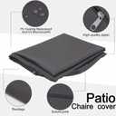 Wenqik 3 Pcs Waterproof Cushion Covers(Not Includes Cushion) 48'' x 24'' Outdoor Patio Furniture Seat Covers Fade Resistant Replacement Slipcover with Zipper for Outside Couch Swing Sofa(Dark Gray)