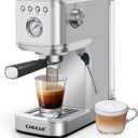 CHULUX Kompatto Espresso Machine 20 Bar with Milk Frother, Stainless Steel Automatic Espresso Coffee Machine for Home Latte & Cappuccino Maker, 40oz Removable Water Tank, 1350W