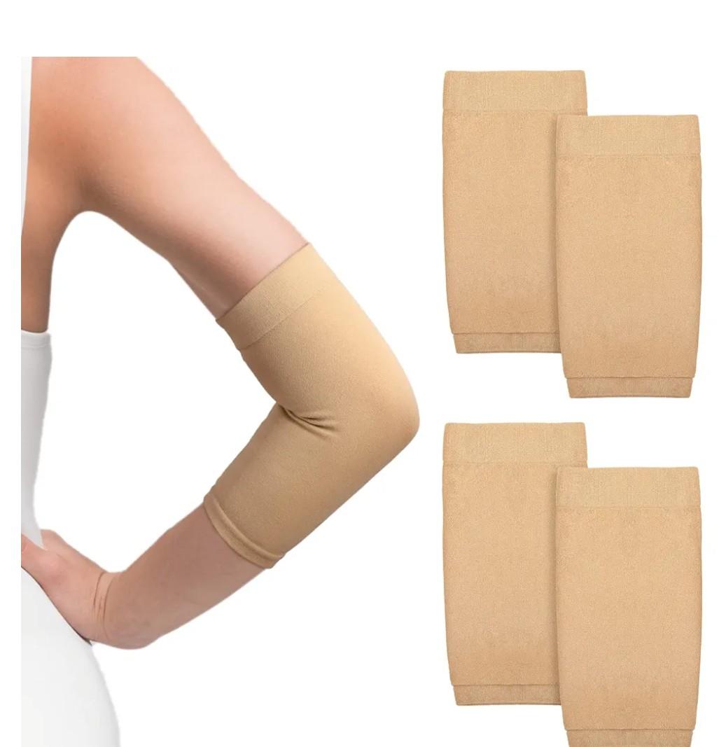 Vicenpal 2 Pairs Tattoo Cover up Sleeve Forearm Arm Sleeves for Women Men Compression Tattoo Upper Arm Cover(Nude)