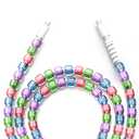 ATESSON USB C to USB C Cable 3.3FT 60W Fast Charging Cord Cute Beaded Phone Charger Cord for iPhone 15 16 17 Pro Max for iPad for Galaxy S25 S24 and More, Type C Cable for Women Girls Color