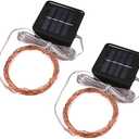 Magicnight Solar Mini Teeny Tiny Lights,Starry String Light for Garden Fairy,Tree,Railing,Arbor,Fence,16 Feet 50LEDs,4 Pack,Warm White