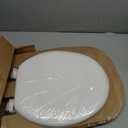 Mayfair Padded Toilet Seat, Cushioned Soft Vinyl over Wood Core Seat, Secure Hinges, Easy Clean, Made in USA, Round, White