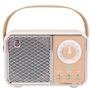 Dosmix Retro Bluetooth Speaker, Vintage Decor, Wireless Bluetooth Speakers, Cute Old Fashion Style for Kitchen Desk Bedroom Office Party Outdoor Kawaii Accessories (Beige)