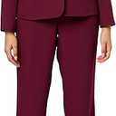 Le Suit One Button Long Sleeve Jacket & Fly Front Slim Pant Bordeaux, Size 14