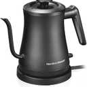 Hamilton Beach Compact 20 oz. / 0.6 Liter Gooseneck Electric Kettle for Boiling Water, Pour Over Coffee, Tea, Ultra Fast Heating With 1200 Watts, Stainless Steel BPA-Free Interior, Black (41045)