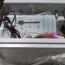 Fish Tank 2.4 Gallon Aquarium Kit with Humidifier 7-Color Auto-Looping 3 in 1 Quiet Pump with Filteration & Oxygenation & Circulation, Temperature Display, HD Glass (White)