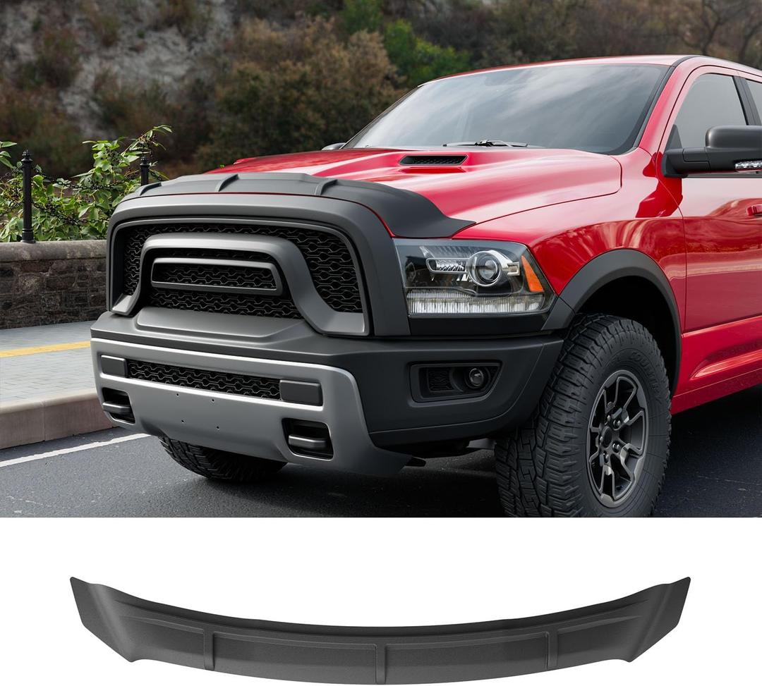 Hood Protector Compatible with 2009-2018 Dodge RAM 1500 Hood Deflector Upgraded TPE Shield Replacement for 2009-2018 Dodge RAM Accessories