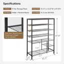 6 Tier Shoe Rack Organizer, Metal Mesh Shoe Storage Shelf, Storage Boots. for Entryway, Closet,Hallway, Bedroom,Cloakroom,Garage, Industrial,Rustic Brown