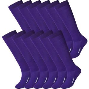 Haysandy 12 Pairs Youth Socks Bulk Soccer Football Softball Baseball Socks for Athletic Girls Kids Youth Adults Team Sport M