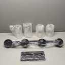 Wood Kitchen Island Lighting,4-Light Farmhouse Dining Room Light Fixture Matte Black Modern Chandeliers for Dining Room Over Table Hanging Pendant Light with Glass Shade for Bar Restaurant