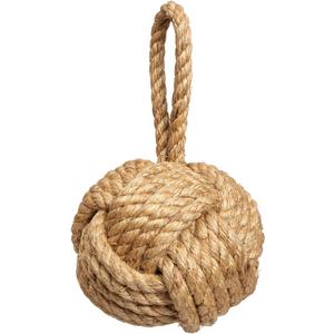 Decorative Door Stopper, Handmade Sisal Rope Sailor Knot Door Stop with Handle, Heavy Weighted 6.17 lbs Doorstop for Bottom of Door, Farmhouse Nautical Home Decor for Bedroom Living Room (6 Inch)