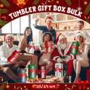 Windyun 48 Pcs Christmas Tumbler Gift Box with Ribbon for Sublimation Glass Transparent Tumbler Gift Boxes for 12oz 16oz 20oz Glass Cup Packaging for Jars Mug Can Xmas Party Supplies (Classic Style)