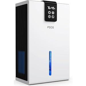 PSOS Dehumidifier, 99oz Dehumidifiers for Basement (900 sq.ft), Quiet Dehumidifiers for Home with Auto Shut Off, Portable Dehumidifier for Room with 2 Working Modes, 7 Colors LED Light