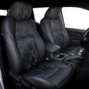 Carlimeki Leather Seat Covers Custom Fit for Tacoma Gen 4th (2024-2026) Double Cab, for SR, SR5, TRD PreRunner, TRD Sport, TRD Off-Road, Limited, Trailhunter - Armrest Covers Included - Fully Covered