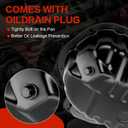 Engine Oil Pan with Drain Plug, Compatible with 2002-2006 Toyota Camry, 2002-2006 Solara, 2009-2013 Corolla, 2009-2013 Matrix, 2001-2007 Highlander, 2004-2005 RAV4, L4 2.4L, Gas 2AZ-FE