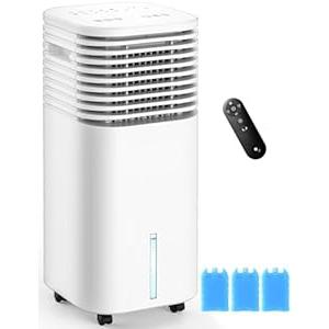 CENSTECH Windowless Air Conditioner, Swamp Cooler with 4 Modes & 3 Speeds, 15H Timer for Smart Auto-off, 2-Gal Tank for 20H Cooling, Remote, 120° Oscillating Portable Air Conditioners No Hose Needed