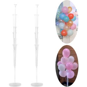 2 Sets 62in Balloon Stand Kit, Balloon Holder on Floor and Table, Balloon Sticker Party Decoration for Wedding Birthday Graduation Baby Shower