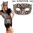 Moonear Leopard Ears Headband with Mask for Women,Leopard Costume Accessories for Halloween Cheetah Cat Cosplay