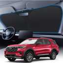 KUST Windshield Sun Shade for 2020-2025 2026 Ford Explorer Accessories, Custom Fit Car Front Sunshade Foldable Window Sun Visor Protector Blocks UV Rays Keep Car Cooler