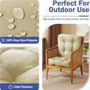 IPYNBAP Outdoor Chair Cushions Set of 2, Patio Chair Cushions with Ties, 19x19+5 Tufted Outdoor Seat Cushions, Waterproof Patio Furniture Cushions, Outdoor Dining Chair Pads, Beige, 19*19+5/2pcs