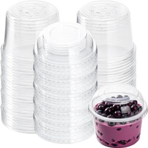 50 Sets 16oz Acai Bowls with Lids - Disposable Plastic Bowls, Clear Containers with Covers for Acai, Leak Proof Acais Storage Bowl for Picnic, Camping and Kitchen, BPA-Free