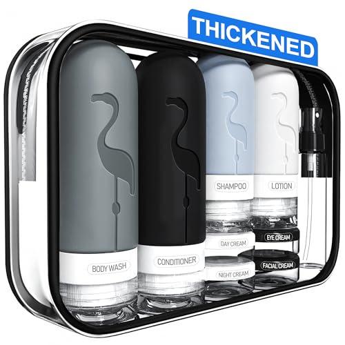 Vipop Empty 3 oz Travel Size Bottles Toiletries Containers for Toiletries Liquids，Small Silicone Mini Refillable Leak Proof TSA Approved Travel Bottles for Creams Shampoo and Conditioner Traveling