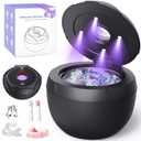 Ultrasonic Retainer Cleaner Machine 45khz Cleaning Pod for Denture Cleaner 200ml Mouth Guard, Aligner, Night Guard, Jewelry, 4 Cleaning Modes Digital Timer, Gifts for Women, Christmas Gifts, Black