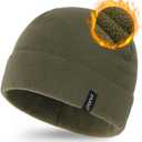 Zylioo 2XL/XL/L/M/S Fleece Skull Cap,Thermal Ski Hats,Cycling Helmet Liner,Winter Athletic Beanie Hat for Men Women (Green)