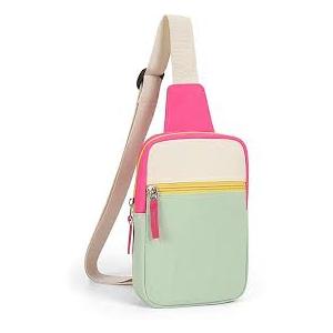 cotmcor Fanny Pack for Teens, Belt Bag Cute Crossbody Waist Bag Gift, Beige&Green, Small