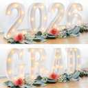 Graduation Decorations 2025 - 8 Light Up LED Marquee Letters "GRAD 2025" - Class of 2025 Ornaments Sign for Kindergarten Middle School Centerpiece Party Decorations